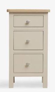 Mesita de noche moderna de 3 cajones, mesita de noche delgada con 3 cajones y mesa auxiliar de dormitorio con encimera de efecto roble - Product Image 2