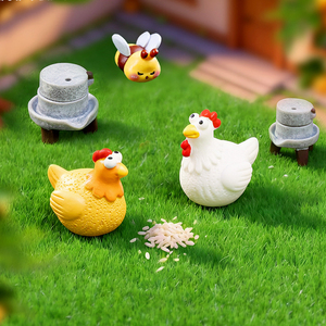 ไก่เรซิ่นตาโต ของตกแต่งสวน ของตกแต่งบ้าน ของตกแต่งไมโครแลนด์สเคป ของตกแต่งจิ๋ว - Product Image 1