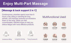 Coussin de massage Shiatsu électrique multifonctionnel Relaxation confortable du corps pour le cou lombaire Colonne cervicale Taille <span class=keywords><strong>et</strong></span> jambes - Product Image 3