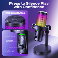Microphone à condensateur USB RGB professionnel XM58 de haute qualité, capsule de 14 mm, micro avec suppression du bruit pour le jeu et le streaming