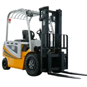 Electric Fork Lift 3 Ton 3000KG Capacity 2 Stage Mast 3 Meters Solid Tire CE Certified Electric Forklift For Warehouse