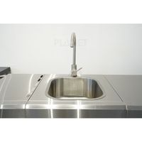 Îlot de cuisine extérieur haut de gamme en acier inoxydable 304 avec évier pour barbecue et armoire, idéal pour usage domestique