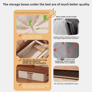 Boîte de <span class=keywords><strong>rangement</strong></span> sous lit en tissu, <span class=keywords><strong>plate</strong></span>, de type tiroir, pour vêtements, avec une bonne visibilité, pratique et peu encombrante - Product Image 2