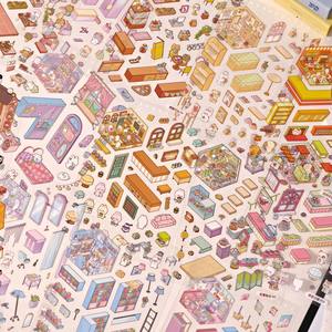 40 pièces/paquet Livre d'autocollants de paysage Munchkin Town 3.0 Visuel 3D Stéréoscopique Cabane Manuel pour enfants Décoration de vacances paisible - Product Image 3