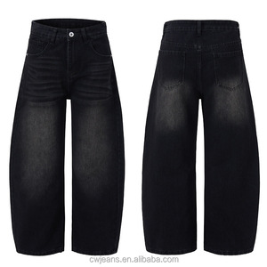 Jeans Anchos de Mezclilla con Parches, Estilo Gótico Retro Hip-Hop, Corte Recto, Holgados, Estilo Urbano - Product Image 4