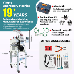 Yinghe thương hiệu máy tính kỹ thuật số máy thêu logo tốc độ cao Máy Thêu đầu đơn 9 kim - Product Image 4