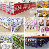 Rak Display Minuman Kardus Kustom, Rak Lantai untuk Kaleng Soda, Botol Bir, Rak Meja PDQ, Kotak Minuman untuk Supermarket dan Ritel