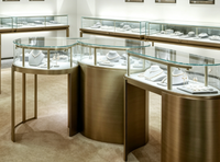 Vitrine à bijoux de luxe moderne haut de gamme avec éclairage LED, en verre trempé, écologique, robuste, fabriquée directement par l'usine GZowin