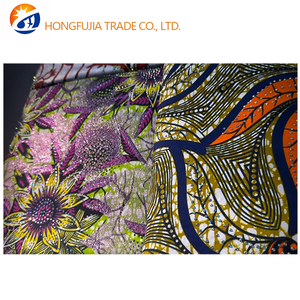 Tissu <span class=keywords><strong>pagne</strong></span> de qualité supérieure, véritable tissu wax africain Ankara, batik tissé uni, coton organza, vert doré bleu, pour la <span class=keywords><strong>couture</strong></span> - Product Image 5