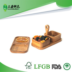 Caja para Frutos Secos y Aperitivos con Asa de Bambú, Plato Creativo Multifuncional con Compartimentos para Frutas, Plato para la Cena, Plato de Almacenamiento - Product Image 5