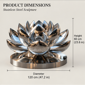 Escultura de Fuente de <span class=keywords><strong>Loto</strong></span> de Acero Inoxidable 304/316L Pulido Espejo BSA, Estatua de Arte Floral de Metal Forjado a Mano, Fuente de Agua para <span class=keywords><strong>Hotel</strong></span> - Product Image 2