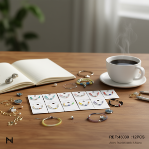 Pulseras con Dijes de Estrella de Cinco Puntas Angelina, Acero Inoxidable, Hechas a Mano, Juego de 12 Piezas, Joyería Unisex para Regalo - Product Image 5