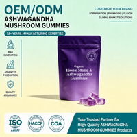 Gummies aux champignons Ashwagandha OEM ODM Marque Privée Vente en Gros Mélange Apaisant Naturel Adaptogène Crinière de Lion pour un Sommeil Quotidien