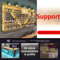 Porte-vin mural en fer forgé de style industriel avec support d'affichage multifonctionnel pour meubles de maison, capacité de 30 à 39 bouteilles
