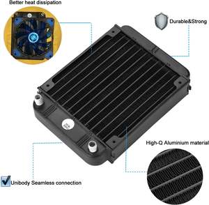<span class=keywords><strong>AGPtek</strong></span> Radiateur d'eau en aluminium à 12 tubes, échangeur de chaleur pour PC, CPU, laser CO2, interface d'alimentation 3 broches, roulement à billes, boîtier d'ordinateur variable - Product Image 5