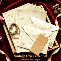Ensemble de papier à lettres et d'enveloppes vintage, cadeau romantique pour elle