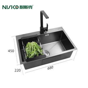 Fournisseur d'évier de <span class=keywords><strong>cuisine</strong></span> noir montage supérieur fait à la main ss évier de <span class=keywords><strong>cuisine</strong></span> meubles en acier inoxydable - Product Image 4