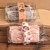 Boîtes d'emballage de pâtisserie beignet en plastique PET transparent Blister en plastique boulangerie suisse rouleau conteneurs à clapet
