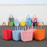 Sac de plage en EVA personnalisé avec logo, imperméable, en caoutchouc, qui garde sa forme, avec sangles amovibles, vente en gros, pour femmes, voyage d'été