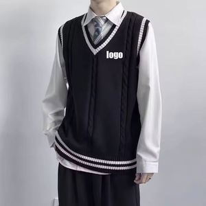 Gilet de style universitaire personnalisé pour hommes et femmes, gilet 100% pur coton, pull tricoté, vêtements de sport unisexes de couleur unie - Product Image 4