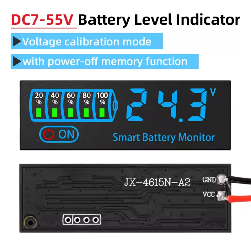 DC7-55V Battery Level Indicator - 12V to 48V Capacity Board