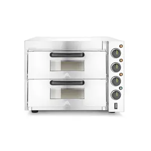 Temperature Control Electric Pizza Oven Stainless Steel Two Layer Large Power 3KW Electric Pizza Oven with Stone for Commercia