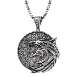 Collier avec pendentif tête de loup de la série <span class=keywords><strong>Witcher</strong></span>, zircon plaqué or/argent, chaîne en alliage serpent, style punk, bijoux unisexe, cadeau pour les fans du jeu - Product Image 4