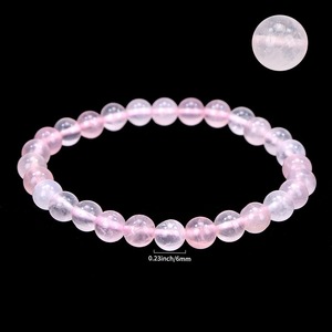 Vòng tay đá thạch anh hồng tự nhiên bán buôn 6MM 8MM 10MM - Product Image 5