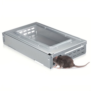 Reusable Multi <b>Catch</b> Humane Mouse Trap Cage with Clear Top Metal Rodent Trap for Indoor Outdoor Pest Control - Product Image 1