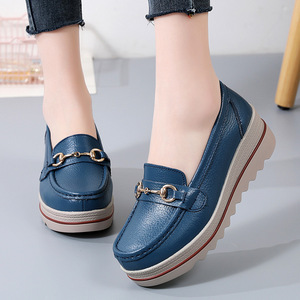 Mocassins compensés en <span class=keywords><strong>cuir</strong></span> véritable pour femme, imperméables et respirants, idéaux pour l'hiver – Fabrication sur mesure - Product Image 5