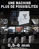 Machine à souder TIG MIG MMA Plasma à impulsion simple/double sans gaz pour aluminium CTM250PRO – Stock UE