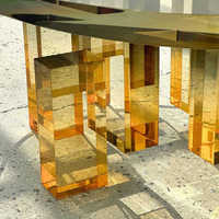 Vente en gros en usine design moderne salon talker table basse villa simple et durable utiliser ellipse table acrylique