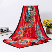 En gros gracieux 90x90 carré personnalisé sergé Satin foulards en soie pour les femmes élégantes