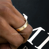 Bague de mariage en or jaune, anneau de Moissanite, Style classique Simple, 1.6mm, S925, 10K, 14K