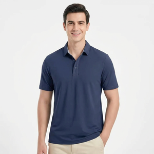 <b>Half</b> Sleeve Polo <b>Shirt</b> Fabric Large Size Polo short Sleeve <b>Button</b> up Collar <b>Shirts</b> for Men Without Logo High Quality Cotton - Product Image 1