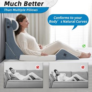 <strong>Memory</strong> <strong>Foam</strong> <strong>Wedge</strong> <strong>Pillow</strong> Set Removable Cover 6PCS Orthopedic Bed <strong>Wedge</strong> <strong>Pillow</strong> Set for Sleeping - Product Image 5
