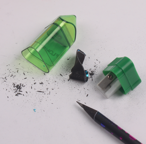 Sacapuntas de plástico de un solo orificio de alta calidad con borrador Manual Herramienta para niños para afilar <span class=keywords><strong>lápices</strong></span> - Product Image 2