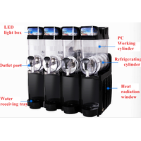 Machine à granité commerciale 4*15L, machine à slush glacé / machine à slush glacé pour la maison en Arabie Saoudite