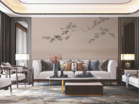 Personnalisé 3d Imprimé Chinois Peint À La Main Peinture Nature Paysage Plante Arbre Feuilles Oiseau Papier Peint Chinoiserie Soie Murale Papier Peint