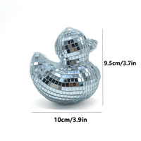Nouveau design de mode mignon fête maison paillettes or argent petit canard verre miroir boule disco décoration