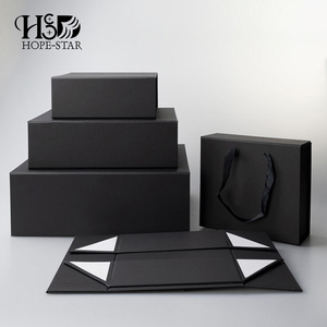 High Quality Big Black Corrugated Fold Magnetic Box Luxury Cosmetic Packaging Boxes For Guft Sets