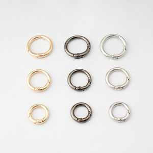 Venta directa de fábrica, cierres de resorte de anillo redondo para joyería DIY, mosquetón redondo que se puede abrir, llavero, bolsa, Clips, gancho, hebillas de cadena de perro - Product Image 1