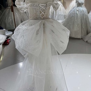 Vestidos de Novia DW0194 Únicos con Escote Corazón, Ilusión de Cristal, Borlas, Corte Sirena Ajustado, Cola Capilla, Encaje y Aplicaciones Florales - Product Image 6