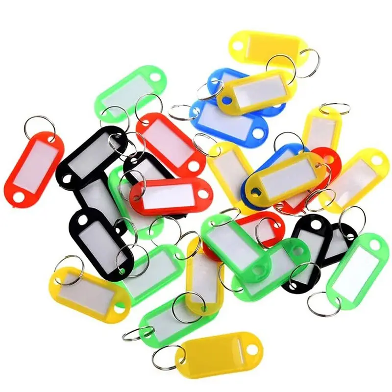 Factory direct sales custom colored waterproof handwritten plastic keychain luggage ID label keyring label business card