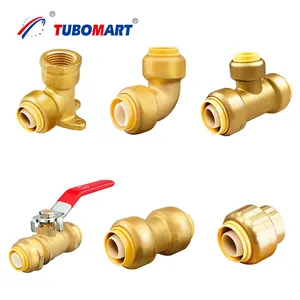 Tubomart Messing Draad Sanitair Fittingen Tee Elleboog Socket Koper Gelijke Waterpijp Connector Messing Pijp Fitting Voor Pex Pijp