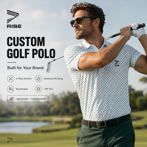 Polos de Golf Estampados para Hombre al por Mayor, Protección UV, Transpirables, Elásticos, con Logotipo Personalizado, Marca Privada, Ropa de Golf para Hombre - Product Image 1
