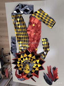 Disfraz de payaso con espejo, traje de bufón con lentejuelas reflectantes de cuerpo completo, disfraz de payaso con espejo para adultos, actuación de fiesta - Product Image 4