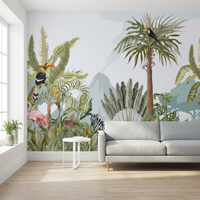 Murale murale autocollante moderne personnalisée, imprimée, gaufrée, imperméable et antistatique pour chambre à coucher, hôtel et usage domestique avec garantie d'un an