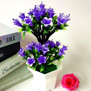 Fleurs artificielles en pot Qi Xing 14x24 cm, lys en plastique, bonsaï, ornement de bureau, rouge vif, rose, violet, blanc - Product Image 2