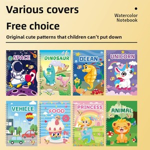 Libro <span class=keywords><strong>da</strong></span> <span class=keywords><strong>colorare</strong></span> ad acquerello in inglese per bambini dai 3 anni in su, a tema animali, formato 32x16, set regalo in scatola - Product Image 4